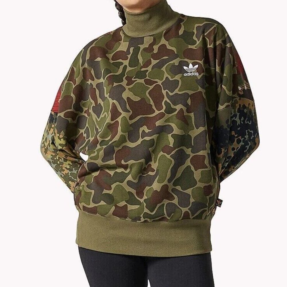 Adidas Womens Pharrell Williams Hu Hiking Camo Sweater CY7489